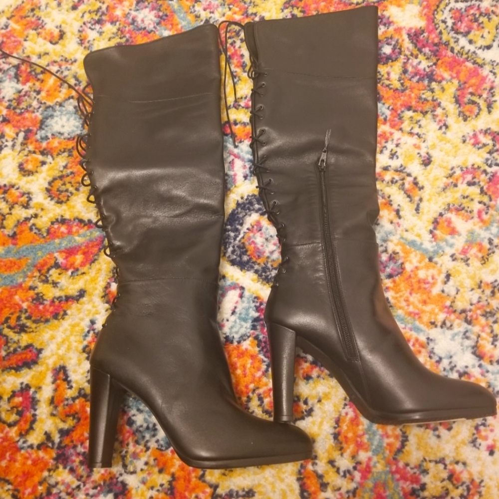 Stuart Weitzman lace me up over the knee boots